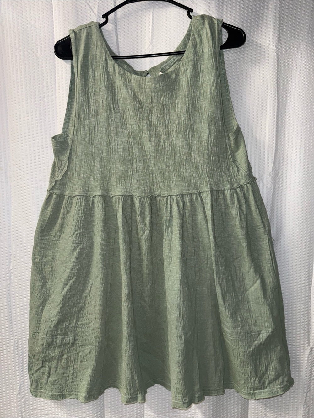 Wishlist Sage Green Crinkle Gauze Babydoll Dress Size M/L